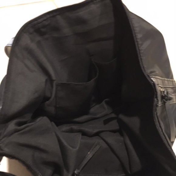 Botkier Nylon Black Polyester Lightweight Zip Tote Carry Bag 19"x12" - Picture 11 of 16